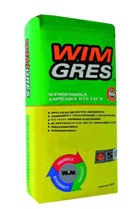 Wzmocniona zaprawa klejąca WIM Gres do płytek gresowych 25kg