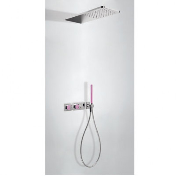 Zestaw natryskowy z baterią termostatyczną Tres Loft colors fuksja 20735202FU