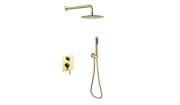 Zestaw prysznicowy podtynkowy Besco Decco/Illusion II złoty BP-DIII-ZL