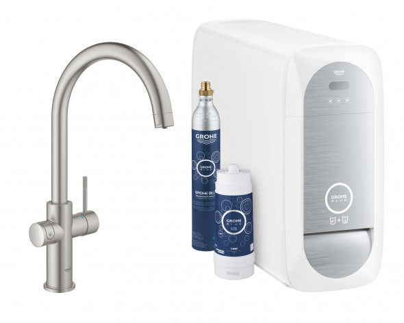 Zestaw startowy z wylewką C Grohe Blue Home stal nierdzewna 31455DC1