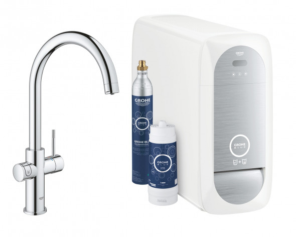 Zestaw startowy z wylewką C Grohe Blue Home chrom 31455001