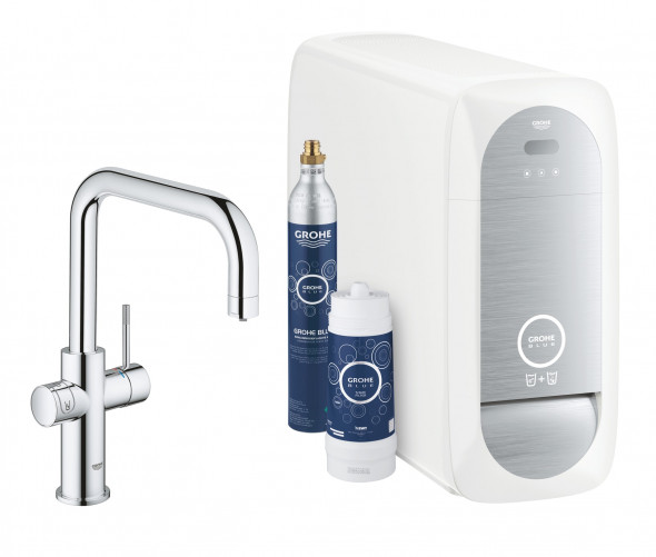 Zestaw startowy z wylewką w kształcie U Grohe Blue Home chrom 31456001