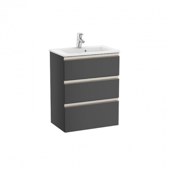 Zestaw unik Roca Gap 60 cm, szafka z umywalką w. Compacto. antracyt połysk A851498153