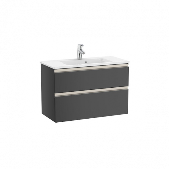 Zestaw unik Roca Gap 80 cm, szafka z umywalką w. Compacto. antracyt połysk A851497153