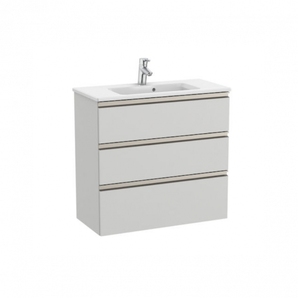 Zestaw unik Roca Gap 80 cm, szafka z umywalką w. Compacto. jasny szary mat A851499447