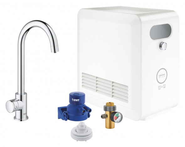 Zestaw z wylewką w kształcie C Grohe Blue Professional Chrom 31302002
