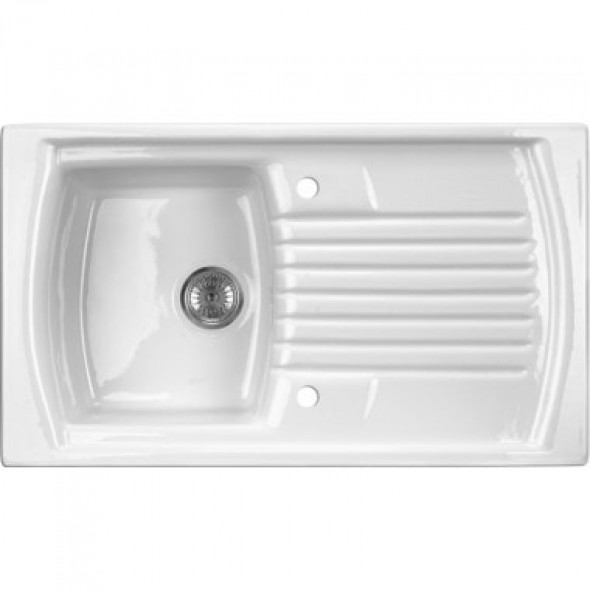 Zlewozmywak Deante Lusitano 1-komorowy z ociekaczem biały ZCL611N