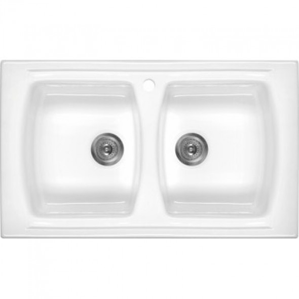 Zlewozmywak Deante Lusitano 2-komorowy bez ociekacza biały ZCL620N