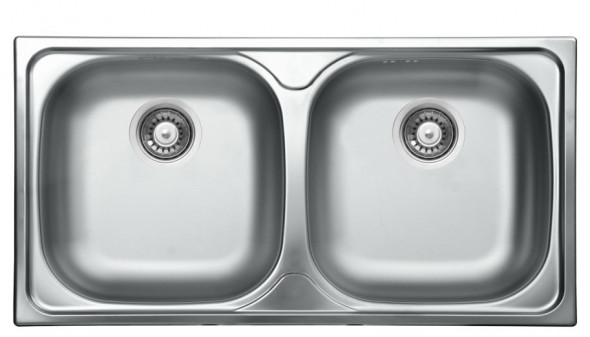 Zlewozmywak Deante Xylo 2-komorowy bez ociekacza, Stal dekor ZEX3203