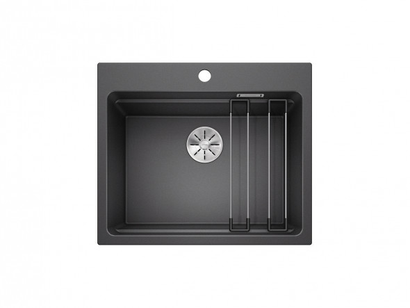 Zlewozmywak granitowy Blanco Etagon 6 Silgranit 60x51cm antracyt, InFino, szyny 524539