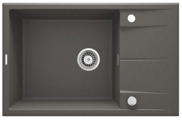Zlewozmywak granitowy Deante Eridan antracyt metalik granit 1 z ociekaczem 780X500X210, 3,5" + osprzęt space saver lux ZQE_T11B