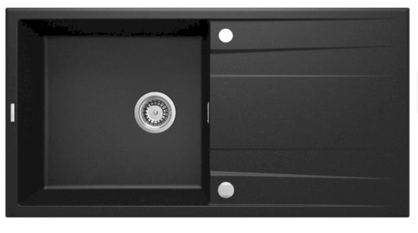 Zlewozmywak granitowy Deante Eridan grafit 1 z ociekaczem 1000X520X203, 3,5" + osprzęt space saver lux ZQE_G713