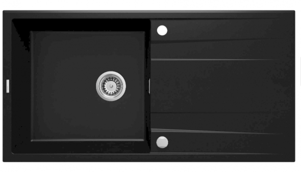 Zlewozmywak granitowy Deante Eridan nero granit 1 z ociekaczem 1000X520X203, 3,5" + osprzęt space saver lux ZQE_N713