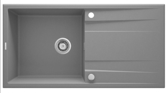Zlewozmywak granitowy Deante Eridan szary metalik granit 1 z ociekaczem 1000X520X203, 3,5" + osprzęt space saver lux ZQE_S713