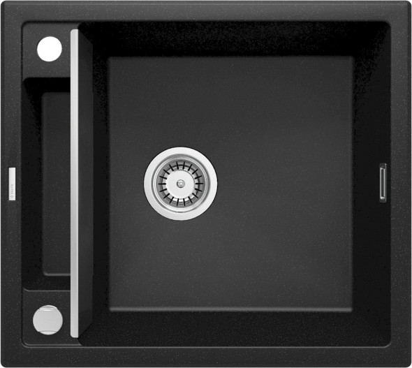 Zlewozmywak granitowy Deante Magnetic grafit 1 560X500X219, 3,5" + osprzęt space saver ZRM_G103