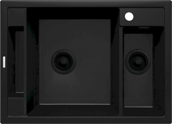 Zlewozmywak granitowy Deante Magnetic nero granit 1,5K 690X500X219MM + osprzęt space saver NERO ZRM_N503