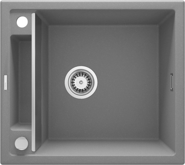 Zlewozmywak granitowy Deante Magnetic szary 1 560X500X219, 3,5" + osprzęt space saver ZRM_S103