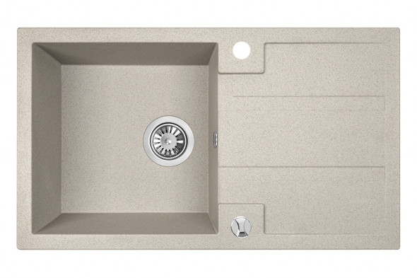Zlewozmywak granitowy Laveo Barbados 76x44 cm beż SBB_411T