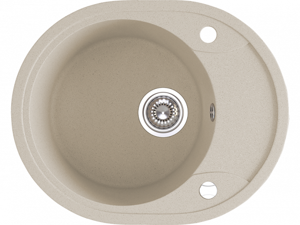 Zlewozmywak granitowy Laveo Dafne 58x47 cm 1-komorowy beżowy SBD_483T