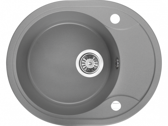 Zlewozmywak granitowy Laveo Dafne 58x47 cm 1-komorowy szary SBD_583T