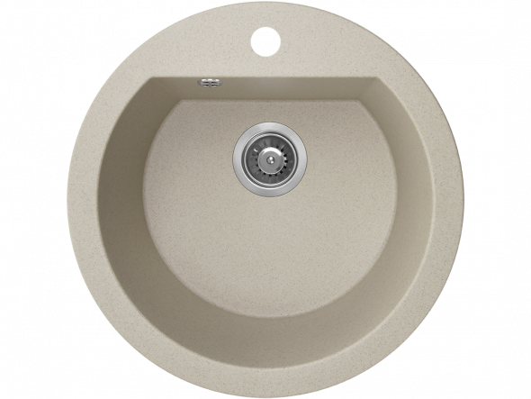 Zlewozmywak granitowy Laveo Dafne Ø 51 cm 1-komorowy beżowy SBD_480T