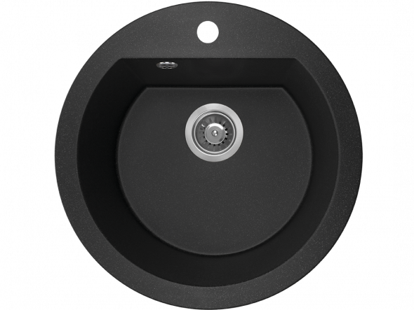 Zlewozmywak granitowy Laveo Dafne Ø 51 cm 1-komorowy czarny SBD_780T