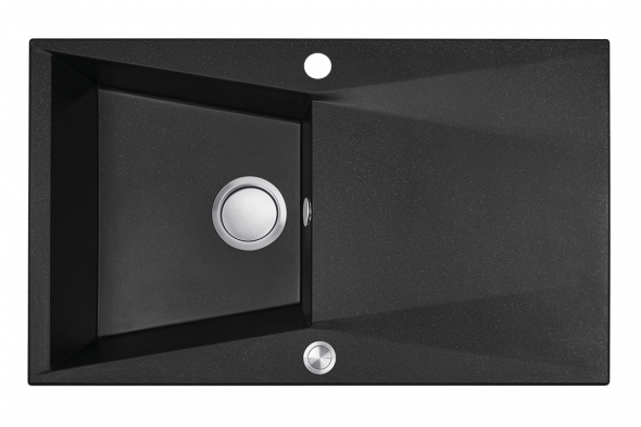 Zlewozmywak granitowy Laveo Grenada 78x48 cm 1-komorowy czarny SBG_711T