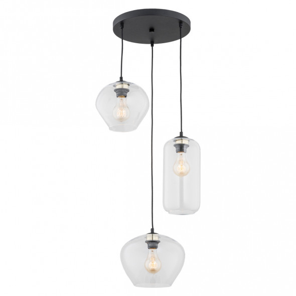 Argon 1431 Kalimera 3x15W Lampa wisząca przezroczysty/czarny