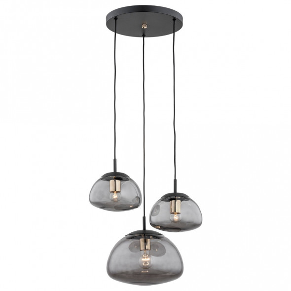 Argon 1493 Trini 3x15W Lampa wisząca czarny/złoty/dymny
