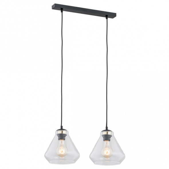 Argon 854 Decorato 2x15W Lampa wisząca przezroczysty/czarny