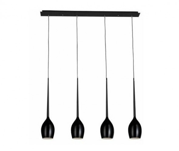 Azzardo Izza 4 Black AZ0100 MD1288B4-SBK Lampa wisząca Zwis Oprawa 4x40W czarna błyszcząca