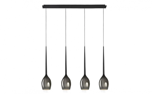 Azzardo Izza 4 Smoky AZ2938 Lampa wisząca Listwa Zwis industrialny 4x40W przydymiony