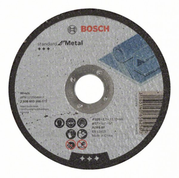 Bosch Tarcza tnąca do metalu prosta A 30 S BF, 125 mm, 22,23 mm, 2,5 mm
