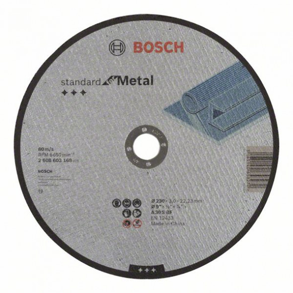 Bosch Tarcza tnąca do metalu prosta A 30 S BF, 230 mm, 22,23 mm, 3,0 mm