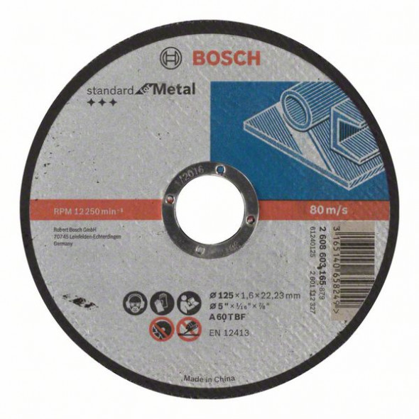 Bosch Tarcza tnąca do metalu prosta A 60 T BF, 125 mm, 22,23 mm, 1,6 mm