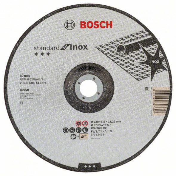 Bosch Tarcza tnąca do metalu wygięta WA 36 R BF, 230 mm, 22,23 mm, 1,9 mm