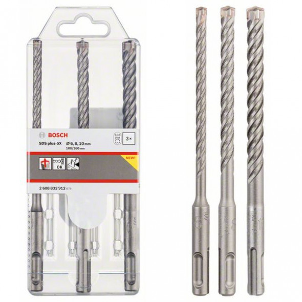 Bosch Zestaw Wierteł SDS-Plus Plus-5x 6; 8; 10mm