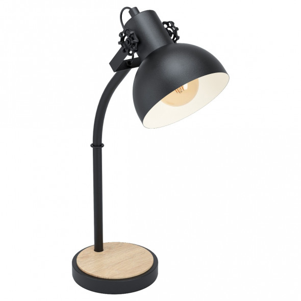 Eglo 43165 Lubenham 1x28W Lampa stołowa czarna drewno