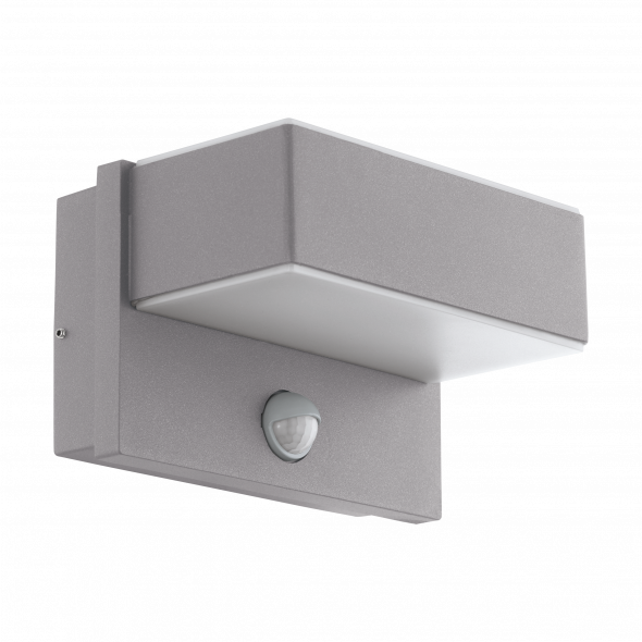 Eglo Azzinano 97159 Kinkiet zewnętrzny industrialny z czujnikiem ruchu 2x5.6W LED srebrny biały
