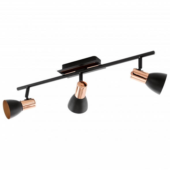 Eglo Barnham 94586 Listwa Reflektor Spot 3x3.3W LED czarna miedziana