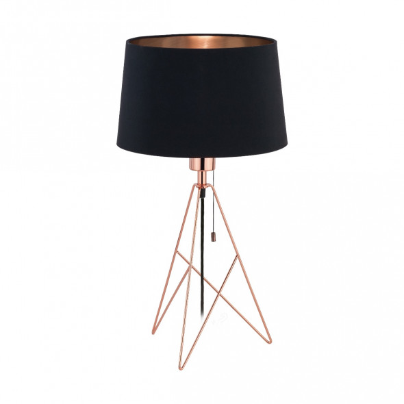 Eglo Camporale 39178 1x60W Lampka stołowa czarna miedź