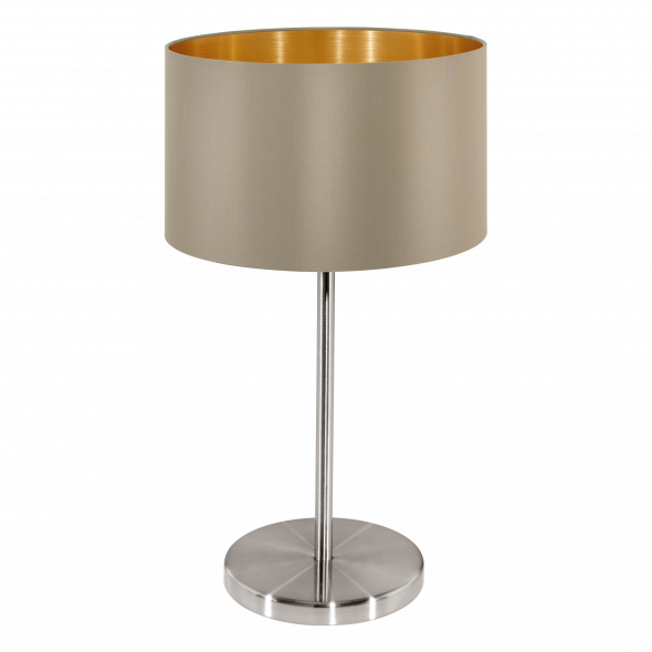 Eglo Maserlo 31629 Lampa stołowa z abażurem stojąca 1x60W beżowa/złota