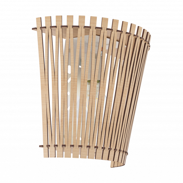 Eglo Sendero 96195 Kinkiet drewniany Lampa ścienna 1x60W brąz klon