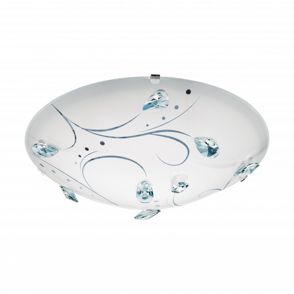 Eglo 95689 Sorrenta 1 1x16W LED Plafon biały z kryształami