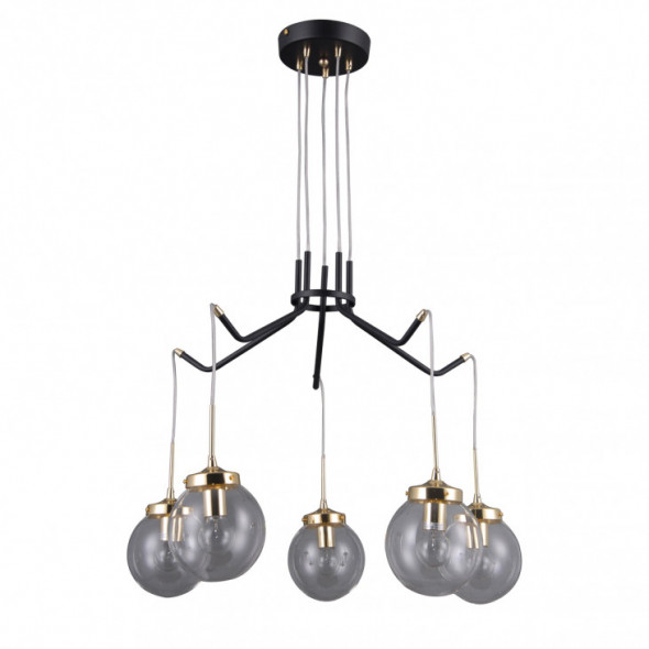 Italux Domenico PNPL-43232-5A Lampa wisząca Oprawa industrialna 5x5W czarny mat złoty