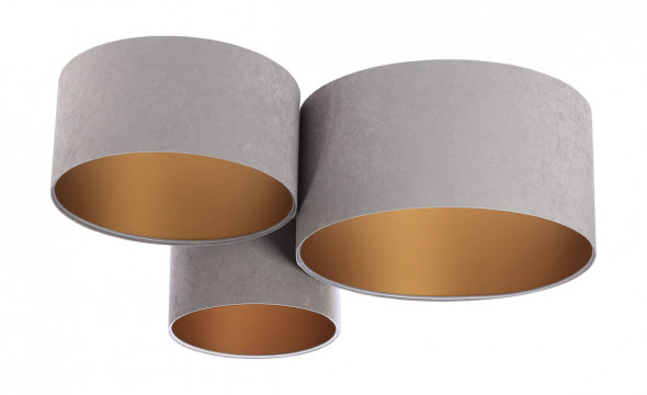 Lampa  sufitowa plafon welurowy Bler BPS Koncept tworzywo sztuczne szary złoty 080-014