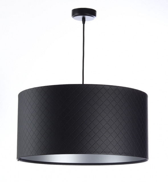 Lampa wisząca eko skóra Mokai czarny tworzywo pcv BPS Koncept 0E0-004-50CM