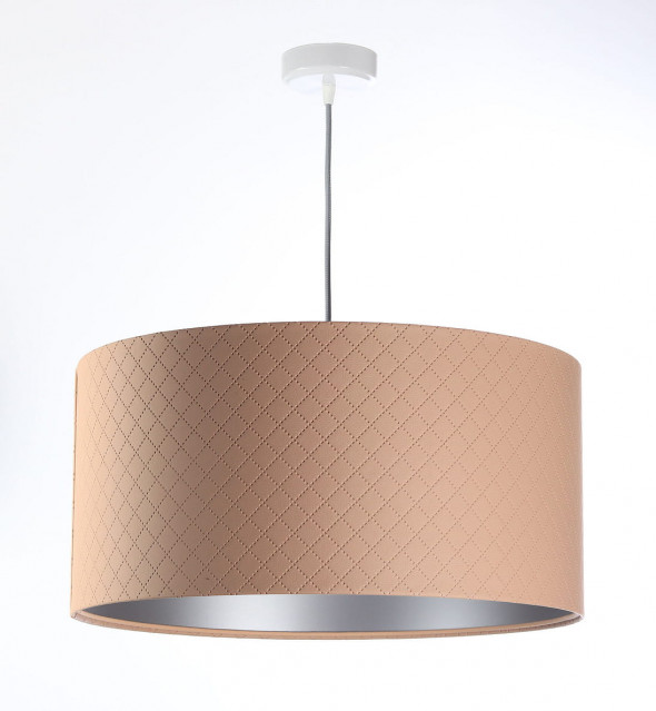 Lampa wisząca eko skóra Mokai róż srebro tworzywo pcv BPS Koncept 0E0-008-40CM