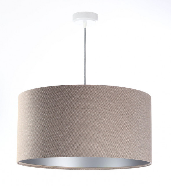 Lampa wisząca Rinea beżowy srebrny tkanina pcv BPS Koncept 0E0-051-50CM