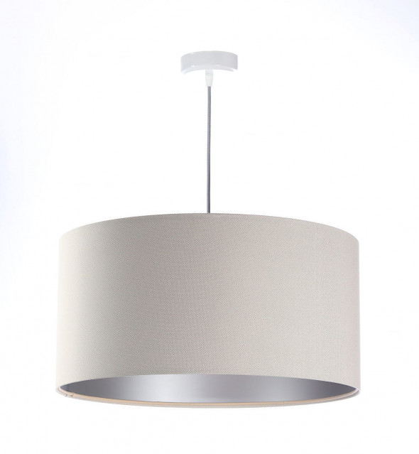 Lampa wisząca Rinea kremowy srebrny tkanina pcv BPS Koncept 0E0-053-60CM